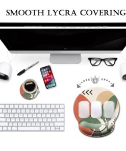 HOPONY Ergonomic Mouse Pad with Wrist Support Gel Rest, Comfortable for Computer, Laptop, Pain Relief with Non-Slip Rubber Base, 9 x 10 in,Modern Abstract Modern Abstract 18 611cYDdSEGL