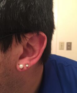 PAVOI Handpicked AAA+ 14K Gold Round White Freshwater Cultured Pearl Earrings | Pearl Earrings for Women Sterling Silver 6MM White Gold 22 611fzAn3XZL