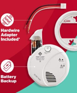 First Alert BRK SC7010B Hardwired Smoke and Carbon Monoxide (CO) Detector with Battery Backup , White 1 pack Photoelectric Technology 16 611ht2wb57L