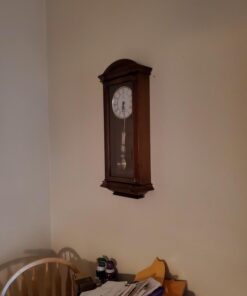 Pendulum Wall Clock Battery Operated - Large Hanging Grandfather Wall Clock with Pendulum - Quiet Wood Pendulum Clock - Wooden Wall Clock for Living Room Decor, Office & Home Décor Gift 27x11 Medium Wood 29 611liebrB L 2