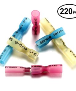 Sopoby 220pcs Wire Spade Connectors, Heat Shrink Female Male Spade Terminals Electrical Crimp Connector Kit 15 611m52p9X1L