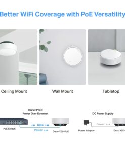 TP-Link Deco AX3000 PoE Mesh WiFi(Deco X50-PoE), Ceiling/Wall-Mountable WiFi 6 Mesh, Replacing WiFi Router, Access Point and Range Extender, PoE-Powered, 2 PoE Ports(1 x 2.5G, 1 x Gigabit), 3-Pack 3 Pack 2.5G, Ceiling/Wall Mount, PoE+/DC Powered 17 611mNAkXbJL