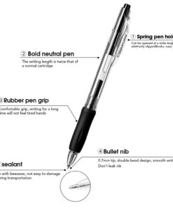 Gel Pens Fine Point, Set of 30 Retractable Gel Ink Roller ball Journal Pens 0.7 Medium Point Smooth Writing with Comfortable Grip for Office School (15 Black & 15 Blue) 15 Black & 15 Blue 20 611mqQ7gkWL