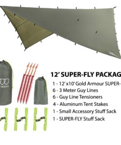 Alternative view of Gold Armour Rainfly Tarp Hammock, Premium 14.7ft/12ft/10ft/8ft Rain Fly Cover, Waterproof Ultralight Camping Shelter Canopy, Survival Equipment Gear Camping Tent Accessories (OD Green 12ft x 10ft) Od Green 12ft X 10ft