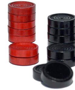Alternative view of WE Games Checkers Pieces Only, Wooden Checker Board Game Pieces, 24 Red and Black Stackable Player Pieces with a Drawstring Storage Bag, 1.5 Inch Diameter Carved Versatile Backgammon Game Pieces