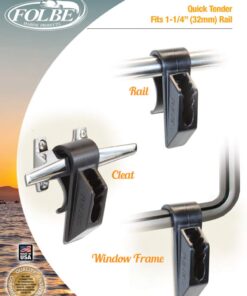 Folbe F045 - Quick Tender - Boat Fender Hanger Adjuster Clip (Sold in Pairs) - Fits 1 1/4" (32 mm) Rails - Black 7 611uoYOhNHL