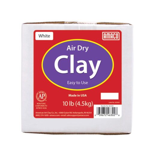 AMACO 4630-2B Air Dry Modeling Clay, 10-Pound, White