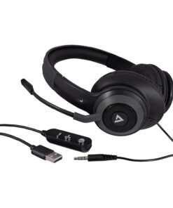 V7 Premium Over-Ear Stereo Headset, Boom Mic, PC, Mac, Tablets, Laptop Computer, Gaming, Video Conferencing, 3.5mm, USB 11 611xL3BQ87L
