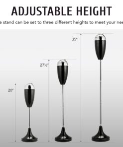 CO-Z Adjustable Ashtray, Smokeless Odorless Indoor Outdoor Floor Standing Ash Tray with Lid for Home Patio Cigarettes Ash Butt Disposal, Windproof Balcony Ashtray in 20", 27.5", 35" Heights, Black 23 611xLK5h3kL