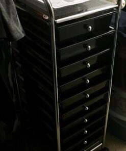 Seville Classics Rolling Utility Organizer Storage Cart, for Home Office, School, Classroom, Scrapbook, Hobby, Craft, 10 Drawer, Black 35 611xmdhy9mL