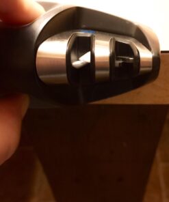 KitchenIQ 50009 Edge Grip 2-Stage Knife Sharpener, Black, Coarse & Fine Sharpeners, Compact for Easy Storage, Stable Non-Slip Base, Soft Grip Rubber Handle, Straight & Serrated Knives 45 611y19doFJL