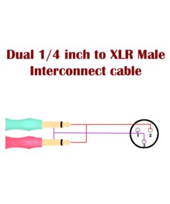 SiYear 15FT XLR 3 Pin Male to Double 6.35mm 1/4" TS Male Y Splitter Cable, Dual Mono Male (1/4 inch) 6.35mm to XLR Male Plug Stereo Microphone Audio Converter Adapter Cable(15Feet) 15Feet 4.5M 12 611z7 SkY2L 2