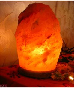 Windsor Seasons Hand Crafted Natural Large 9-Inch Crystal Himalayan Salt Lamp with Neem Wood Base, 6-Feet Cord, Dimmer Switch and Bulb 27 6120TlNZ8sL