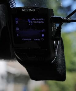 Rexing V1P 4K Car Dash Cam 2.4" LCD 2160p Front + 1080p Rear Wi-Fi 170° Wide Angle Dual Channel with Rear Cam, G-Sensor, WDR, Loop Recording Mobile App Supercapacitor Camera Recorder 41 6121M7WuuCL
