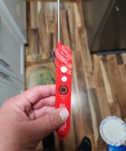 ThermoPro TP03 Digital Meat Thermometer for Cooking Kitchen Food Candy Instant Read LCD Thermometer with Backlight and Magnet for Oil Deep Fry BBQ Grill Smoker Thermometer Bright Red 39 6121W6Co3zL