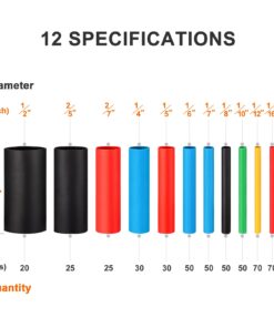 Alternative view of 560PCS Heat Shrink Tubing 2:1, Eventronic Electrical Wire Cable Wrap Assortment Electric Insulation Heat Shrink Tube Kit with Box(5 colors/12 Sizes), Black, Red, Blue, Yellow, Green 560PCS-5 colors/12 Sizes