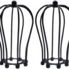 EFINEHOME 2 Pack Replacement Lofe Minimalist Art Industrial Vintage Style Black Hanging Pendant Light Fixture Metal Wire Cage Lamp Guard Pomelo Lampshades
