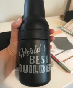 Asobu Frosty Beer Holder 2 Go Vacuum Insulated Double Walled Stainless Steel Beer Can and Bottle Cooler with Beer Opener Eco Friendly and Bpa Free (black) Black 41 6124SzoCMCL