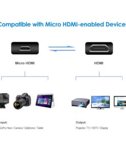 Rankie Micro HDMI Male to HDMI Male Cable, Supports Ethernet, 3D, Audio Return, 10 Feet (Black) 3 m Black 8 6124kSlqZL