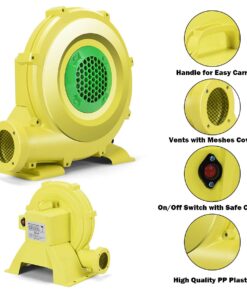 Costzon Air Blower, 950W Bounce House Blower, Pump Fan Commercial Inflatable Bouncer Blower, Air Blower for Inflatables, Perfect for Inflatable Bounce House, Waterslides (950 Watt 1.25HP) 950 Watt 1.25HP 12 6124sQiFYiL