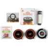 Nourished Essentials Fermentation Kit - 3 Pack Airlock Fermentation Lids for Wide Mouth Mason Jars with Vacuum Sealer - Air Lock for Fermenting Kimchi, Sauerkraut, Pickle and Kombucha