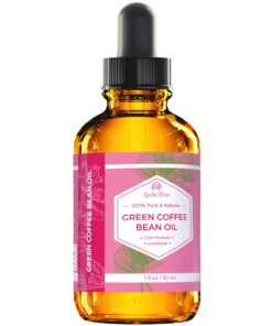 Leven Rose Green Coffee Bean Oil 100% Natural Pure Cold Pressed Unrefined Coffeebean Oil For Around Eyes, Face, Nails, Skin, And Hair- 1 oz Bottle (1 ounce) 12 6128L939 L
