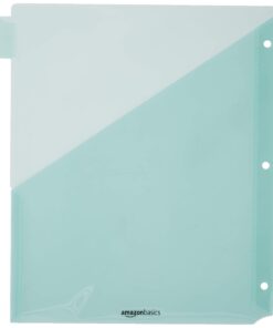 Amazon Basics Two Pocket Plastic Dividers, 8 Tab Set, 24 Count (Pack of 3), Letter Size, Assorted Color 24 6128dQX84vL
