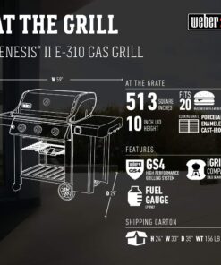 Weber Genesis II E-310 Liquid Propane 3-Burner Grill, Black 24 6128h4Pgo8L