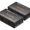 ATXOM HDMI Over Ethernet Extender, Over Cat 5e/6/7 LAN Cable, Up to 200Ft, Full HD 1080P @ 60HZ, EDID Copy, Dolby Digital/DTS Compatible, High Resolution Signal, POC Transmitter and Receiver
