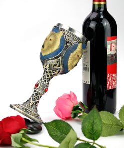 EZESO Stainless Steel Wolf Goblet, EZESO Resin 3D Wine Chalice Goblet Cup(Wolf Goblet) 14 612BNOaGlbL