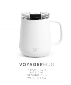 Simple Modern Travel Coffee Mug with Lid and Handle | Reusable Insulated Stainless Steel Coffee Tumbler Tea Cup | Gifts for Women Men Him Her | Voyager Collection | 12oz | Sea Glass Sage -Sea Glass Sage 11 612BcG6xw0L
