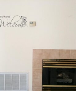 LovingIn XQ1 Butterfly Pattern Welcome to Our Home Quotes Saying Vinyl Wall Sticker, 71X21cm 16 612DawCIvL