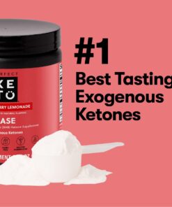 Perfect Keto Exogenous Ketones Powder, BHB Beta-Hydroxybutyrate Salts Supplement, Best Fuel Energy Boost, Mental Performance, Mix in Shakes, Milk, Smoothie Drinks for Ketosis - Strawberry Lemonade 11 612Dxwl1DiL