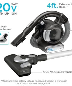 BLACK+DECKER 20V MAX Flex Handheld Vacuum with Stick Vacuum Attachment and Pet Hair Brush, Cordless Rechargeable (BDH2020FLFH) Stick Vac Kit & Brush Only 26 612Ep TC7nL