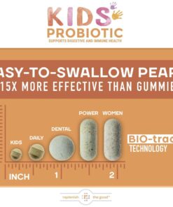 Replenish the Good Kids Vegan Probiotics | Antibiotic Recovery | Helps Support Kids' Immune & Digestive System | 15x More Effective Than Gummies | Sugar-Free, Easy to Swallow | 60 Tiny Pearls 17 612FAmLhmnL
