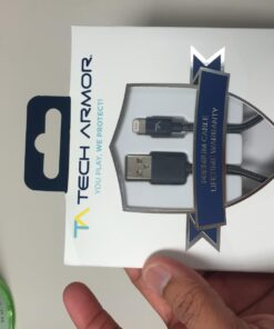 Tech Armor Apple MFi Certified Lightning Cable to USB A - 2FT Space Grey - Tough-Braided Extra-Strong Jacket - Sync/Charge iPhone & iPad Lightning 2 ft 20 612HXpYGV3L