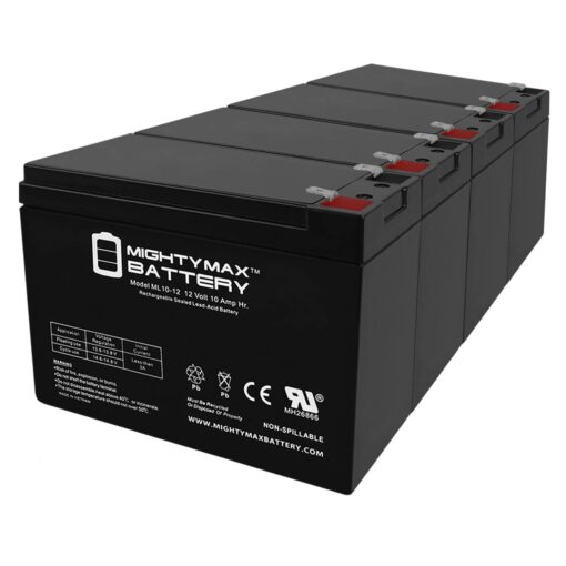 ML10-12 - 12V 10AH Battery Replaces REC10-12 ES10-12S PSH-12100F2 UB12100-S - 4 Pack