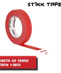 STIKK 3 Pack 1" inch x 60yd Red Painters Tape 14 Day Easy Removal Trim Edge Finishing Decorative Marking Masking Tape (.94 in 24MM) 10 612JSDLBI9L