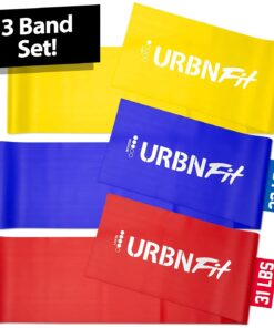 URBNFit Long Fitness Bands (5 Ft) w/Door Anchor - 3 Pack of Resistance Bands for Stretching, Workouts, Rehabilitation 14 612JSsnMbS