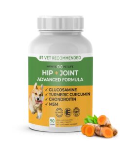 Advanced Hip & Joint Formula - 90 Mobility & Pain Relief Dog Chews - Glucosamine, Chondroitin, MSM, & Turmeric for Superior Joint Health Chewable 20 612JyZmrm8L