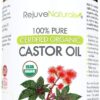 RejuveNaturals Castor Oil (16oz Glass Bottle) USDA Certified Organic, 100% Pure, Cold Pressed, Hexane Free. Boost Hair Growth for Thicker, Fuller Hair, Lashes & Eyebrows. Natural Dry Skin Moisturizer 55 612LQm3PoKL