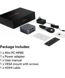 Blackview MP80 Mini PC Intel 12th N95(up to 3.4GHz), 16GB LPDDR5 512GB M.2 SSD Mini Desktop Computers Windows 11 Pro, Support Dual LAN, 3 HDMI, 2.4/5G WiFi, 4K UHD Intel Alder Lake N95 Intel Alder Lake N95/ 16GB RAM 512GB SSD 27 612MJOkyfCL