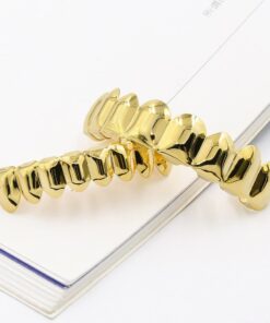 JINAO 18K Gold Plated Gold Finish 8 Top Teeth 8 Bottom Tooth Hip Hop Mouth Grills for Men and Women Gold Set 12 612Nsu7aH3L