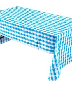 Alternative view of Party Dimensions Plastic Rectangular 54"x108" | Blue Gingham | 1 Pc Table Cover