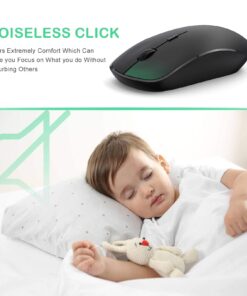 Alternative view of Wireless Mouse for Laptop, J JOYACCESS 2.4G Ultra Thin Silent Mouse, with USB Nano 2400 DPI Portable Mobile Optical Cordless Mouse Mice for Laptop, PC, Computer, Mac - Black
