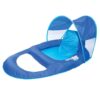 SwimWays Spring Float Recliner with Removable Canopy - Swim Lounger for Pool or Lake, Blue Dark Blue / Light Blue 39 612RoQ69ZeL