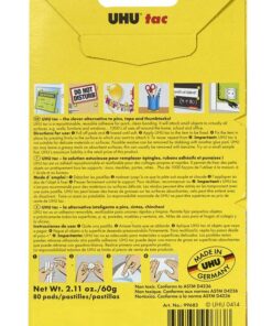 Uhu Tac Removable and Reusable Glue Pads for Fast & Cleanmounting, Non-Toxic, Ideal for Paper and Small Objects, 80 Tac Pads (99683),White (SAU99683) 6 612SErD31oL