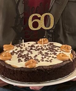 LVEUD Black Font Golden Numbers Cheers to 60 Years Happy Birthday Cake Topper -Wedding,Anniversary,Birthday Party Decorations (60th) 21 612ScCzkc2L