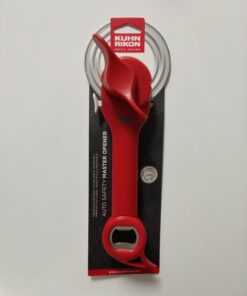 Kuhn Rikon Auto Safety Master Opener for Cans, Bottles and Jars, 9 x 2.75 inches, Red 45 612UNDObFOL