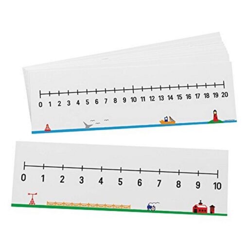 Didax Educational Resources 0-10/0-20 Number Line, Set of 10, Multi (211557) 10 Count (Pack of 1)